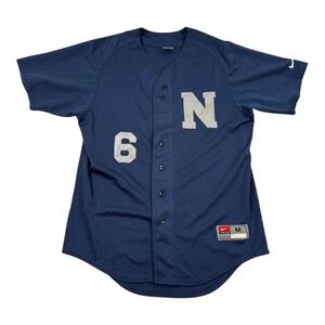 Nike Navy Midshipmen Baseball Jersey Mens Medium Navy Used Number 6 Button Front
